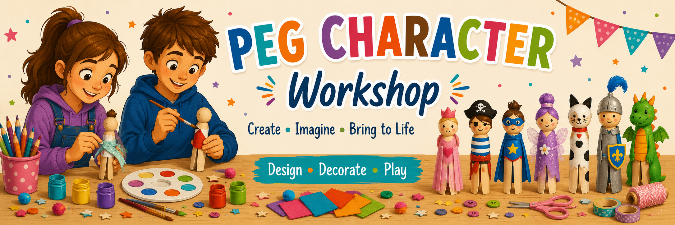 Children's club: Make a peggy character - August